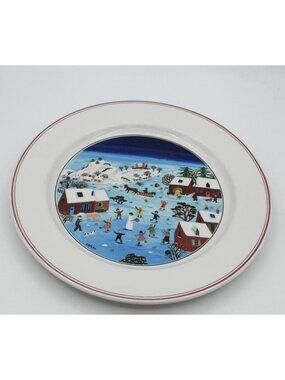 Villeroy & Boch Design Naif Dinner Plate #4 Old Village Square Pattern: VILDEN